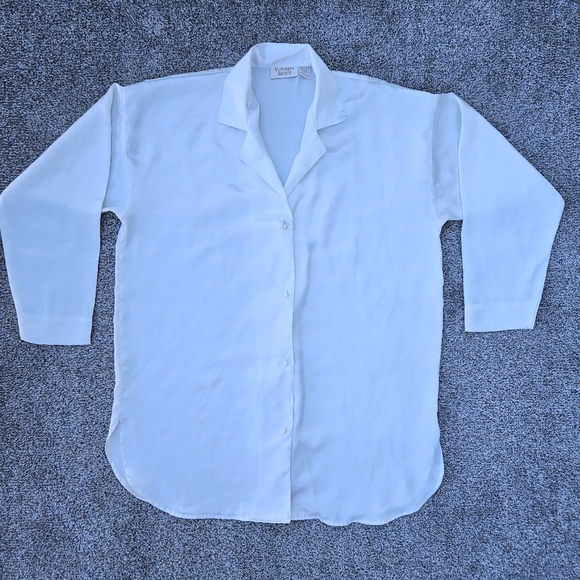 Vintage Victoria Secret Gold Label Pajama Top Long Sleeve Button Up Medium Large - Picture 1 of 16